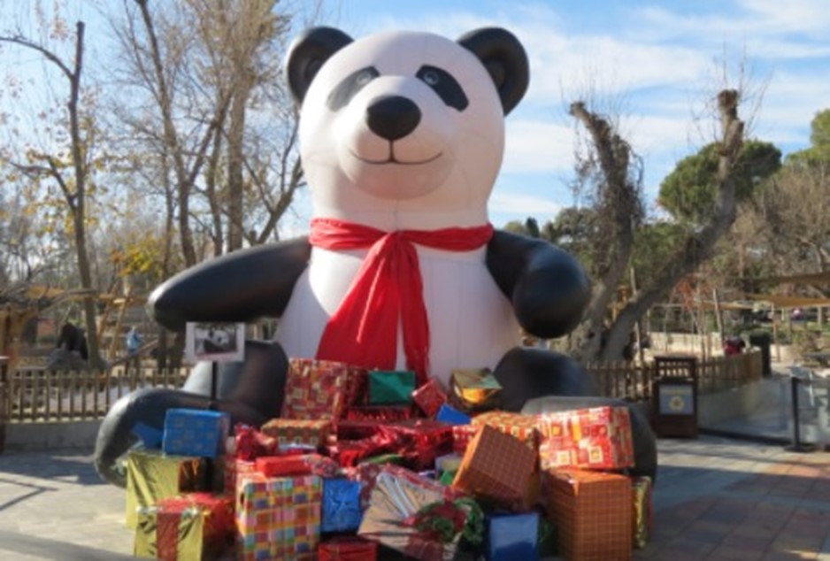 Oso panda gigante en Zoo Aquarium Madrid. Zoológico en Madrid.