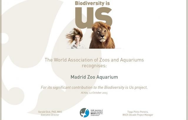 Zoo Aquarium de Madrid recibe el reconocimiento de WAZA por su labor en la concienciación de la Biodiversidad